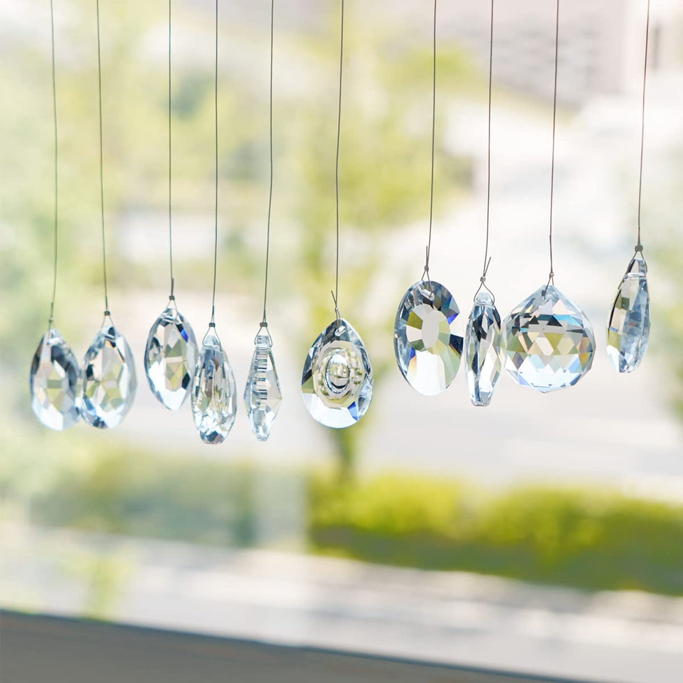 kanpura longan suncatcher pendant casts vivid rainbow light indoors
