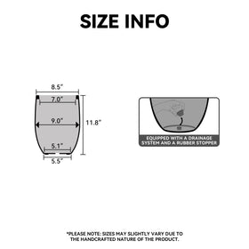 Kante 11.8-inch planter with smooth interior for modern interiors