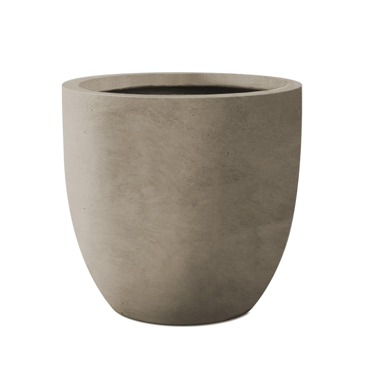 Kante 13.4-inch round concrete planter, front view, a durable modern outdoor décor piece.