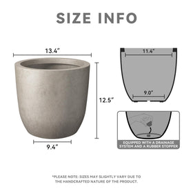 Kante round concrete planter, side view, showcases weathered texture for stylish indoor or patio use.