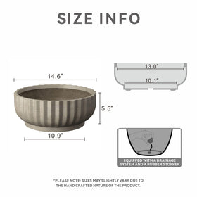 Kante concrete plant pot featuring drainage hole and rubber plug for flexible indoor-outdoor use