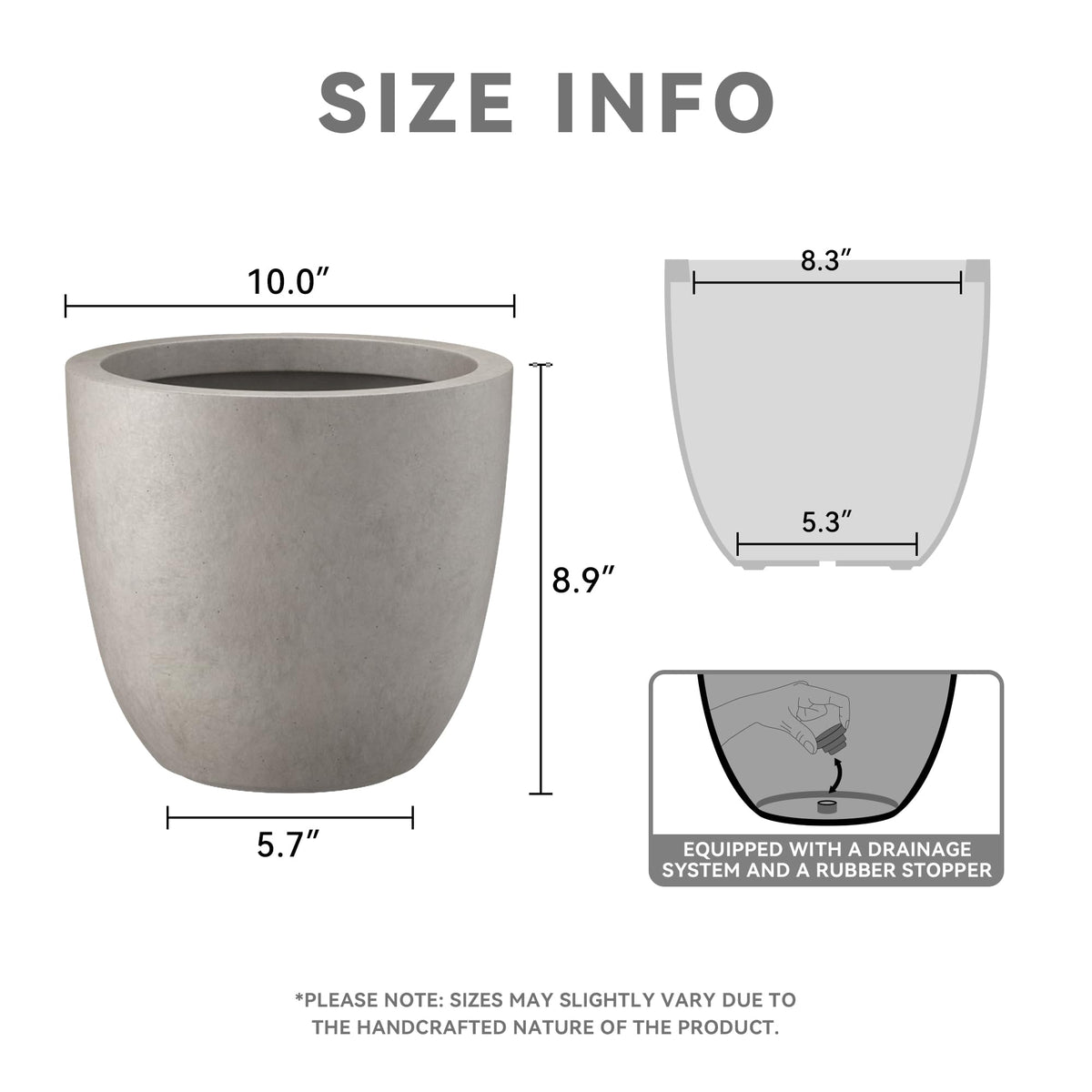 Kante planter drainage hole enables easy water management for healthy roots