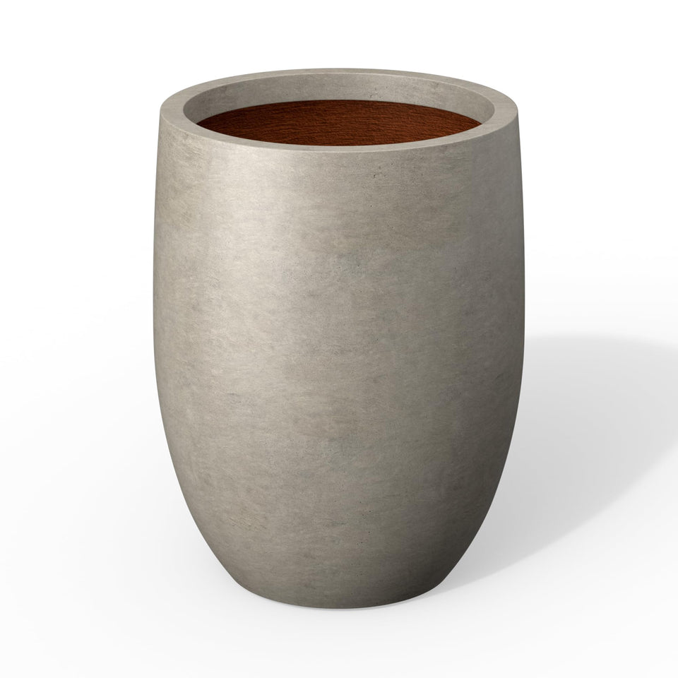 Kante concrete planter with weathered finish adds timeless character