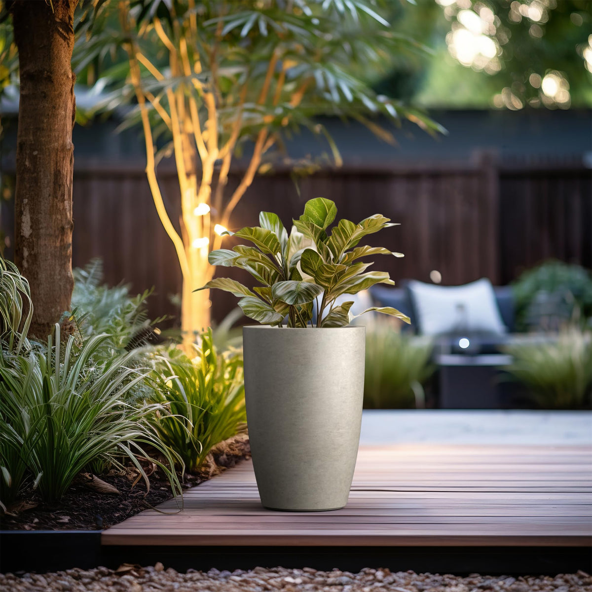 Kante handmade concrete and fiberglass planter emphasizes durability.