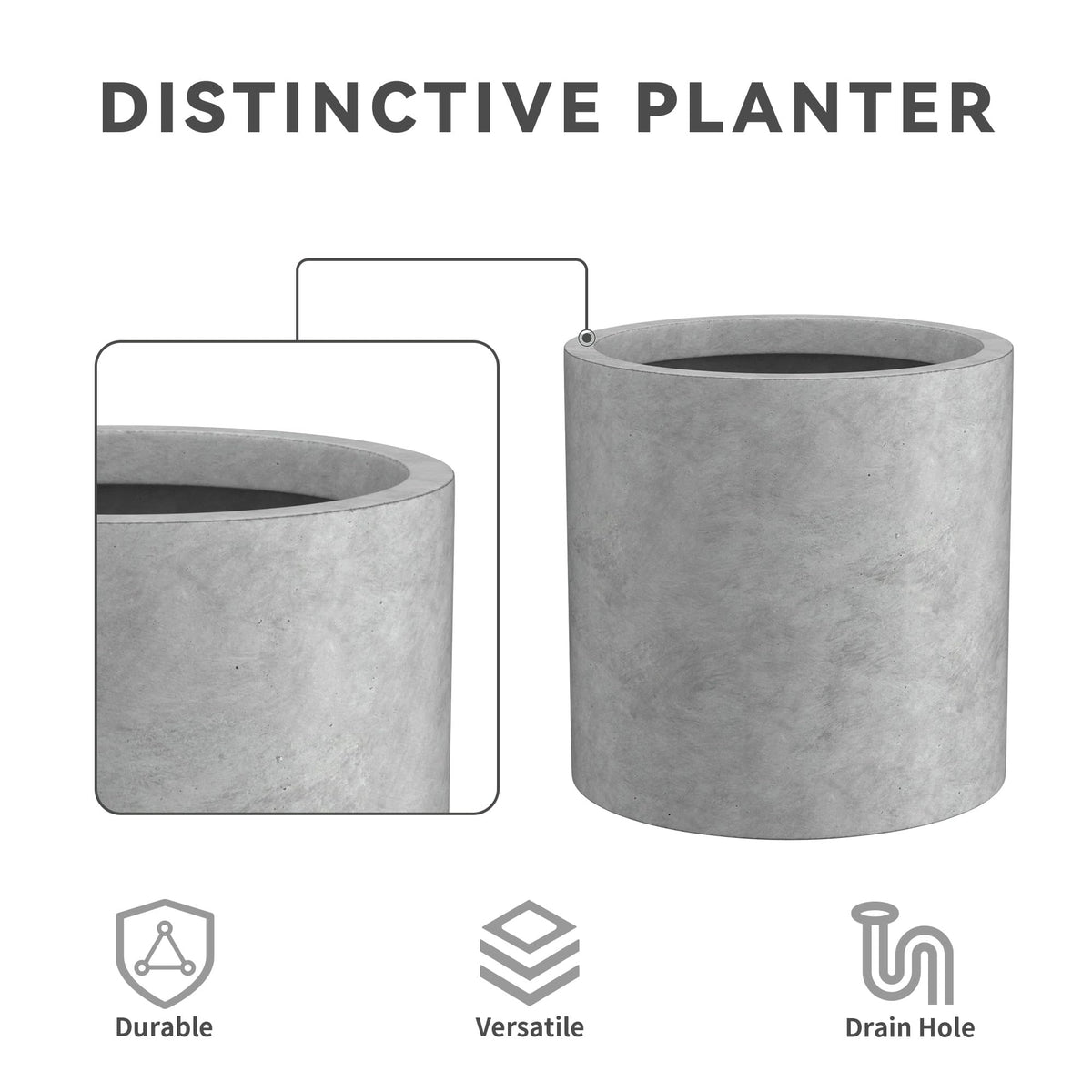 Kante large-capacity planter accommodates diverse plants with room to grow.