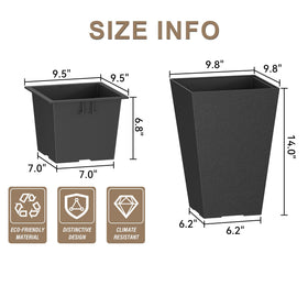 Kante large-capacity tapered planters ideal for lush plants.