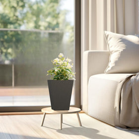 Kante tall planters shown on porch or balcony.