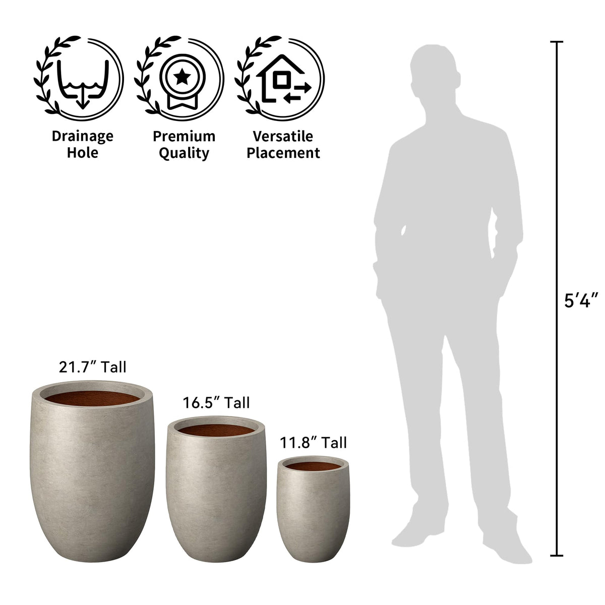 Kante planter on patio enhances greenery with a modern silhouette
