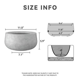 Kante planter with drainage hole and rubber plug for versatility.
