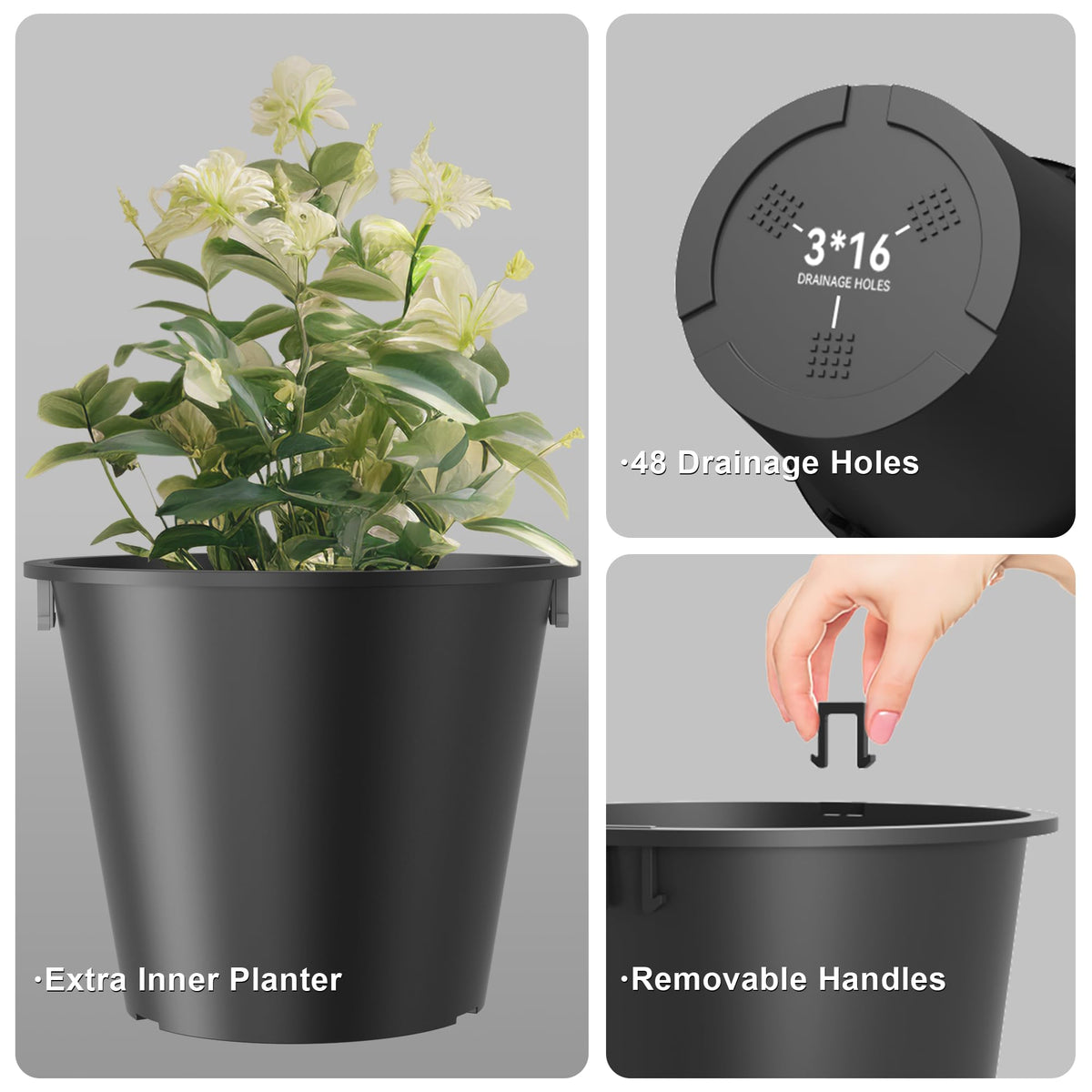 Kante tall planters suitable for trees, succulents, and flowers.