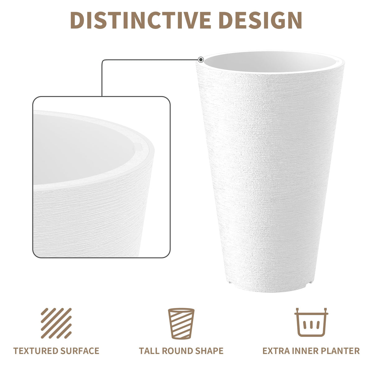 Kante tall planters set of 2 suitable indoors and outdoors.