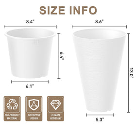 Kante tall round planter with weather-resistant plastic ideal for patios.
