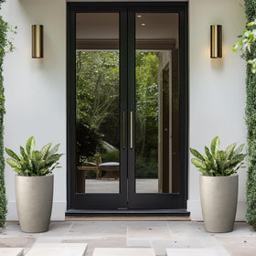 Kante weathered concrete planter suited for steps, patios, and living areas.