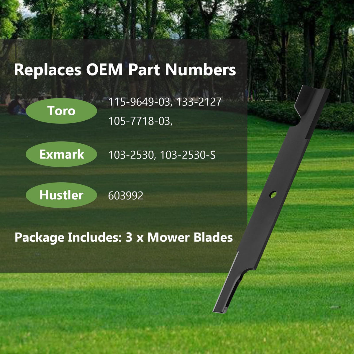 KANXAJJY Exmark Lazer Z/Turf Tracer compatibility highlighted