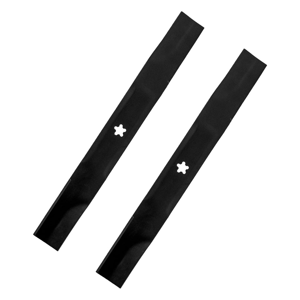 KANXAJJY 22-inch lawn mower blade close-up with rust-resistant coating for durable cutting