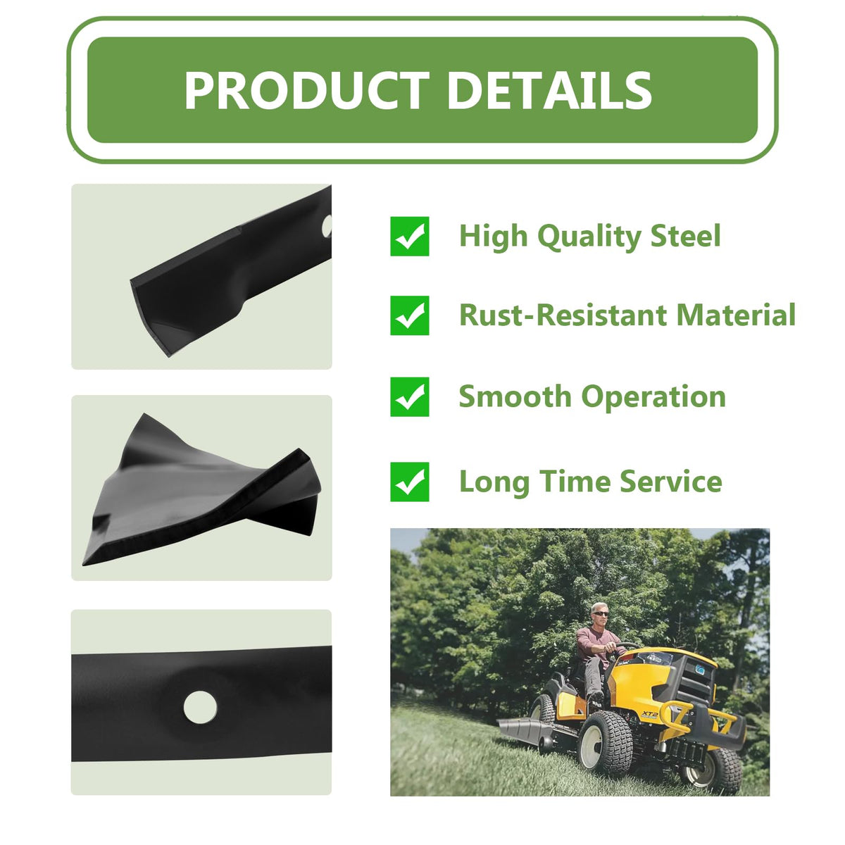 KANXAJJY M143520 blade dimensions specs provide clear 54-inch deck compatibility