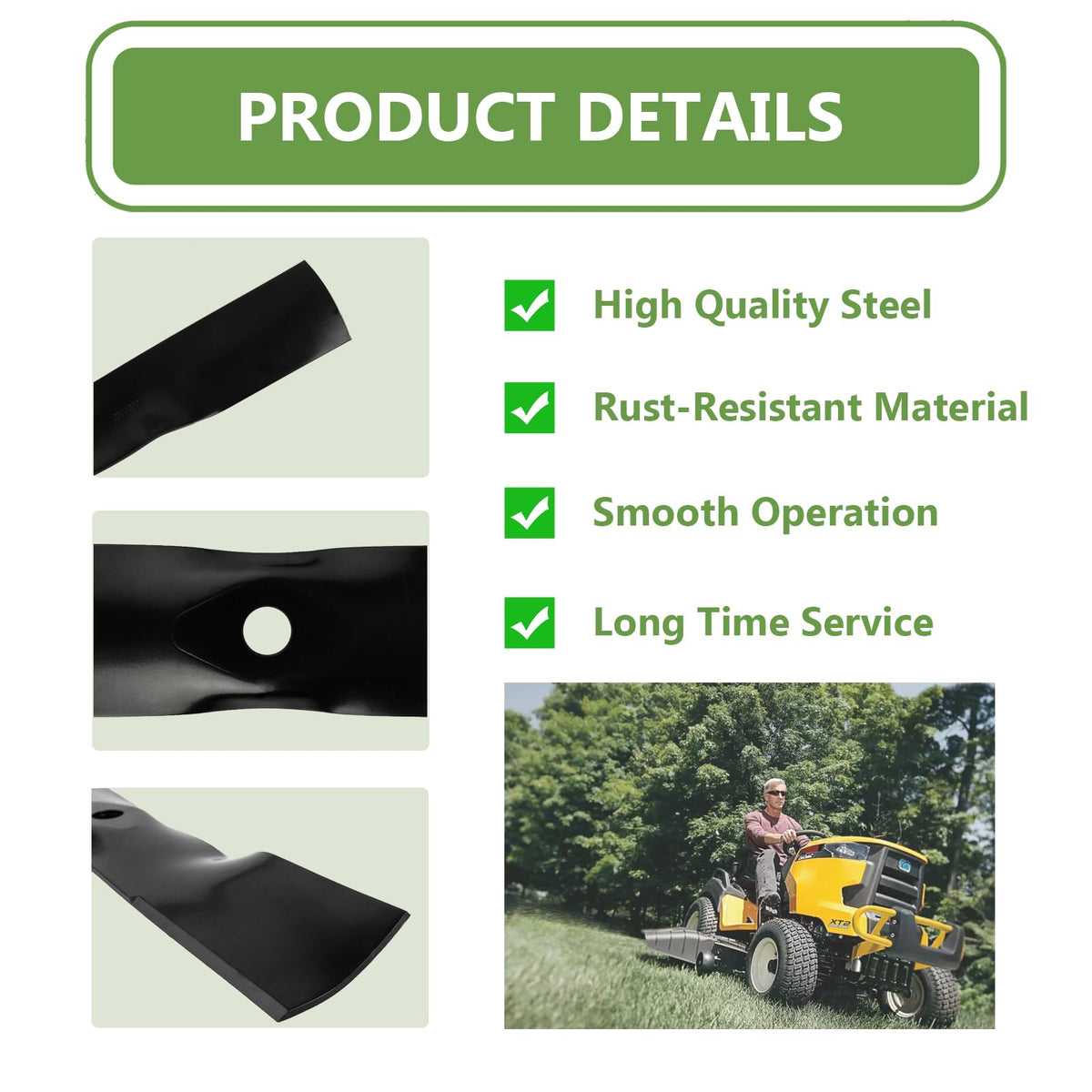 KANXAJJY UC22008 42-inch deck blade for even mowing.