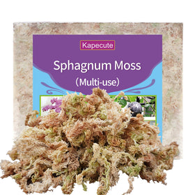 Kapecute Sphagnum Moss brick pack ready to hydrate for plant care.