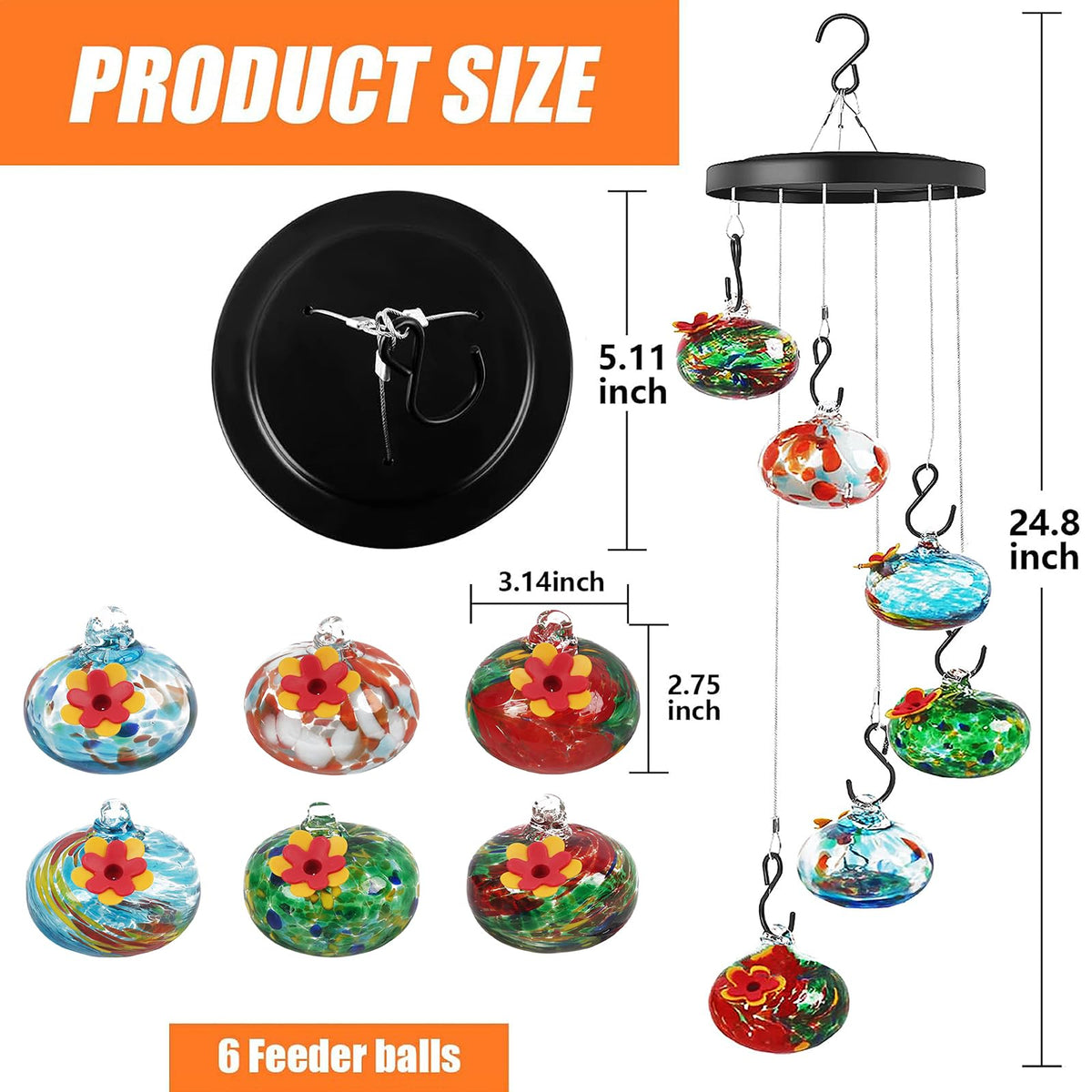 Kapihi hummingbird feeder with red silicone flowers attracts birds.