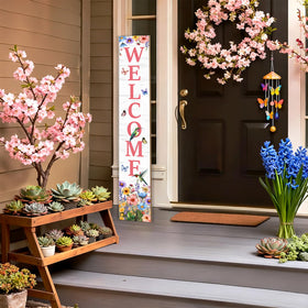 KAPLIPE hummingbird welcome sign designed for outdoor use on porches or walls.