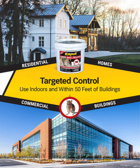 Kaput Combo Bait Pellets help control rodents in garages, basements, and sheds.