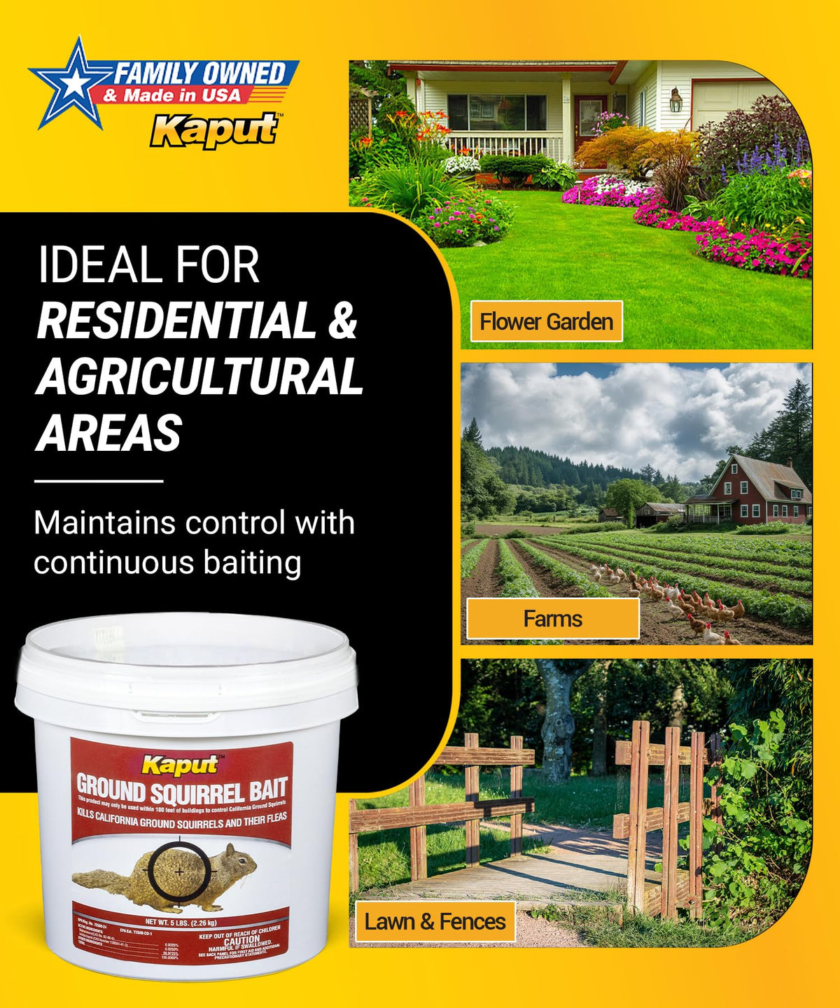 Kaput outdoor pest control area suitable for large lawns and gardens.