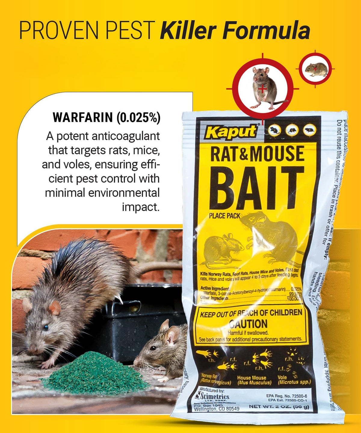 Kaput bait station placement demonstrates a tamper-resistant setup for targeted indoor control.