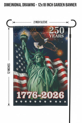 KARAVA USA 250th anniversary flag 12x18 size on stand