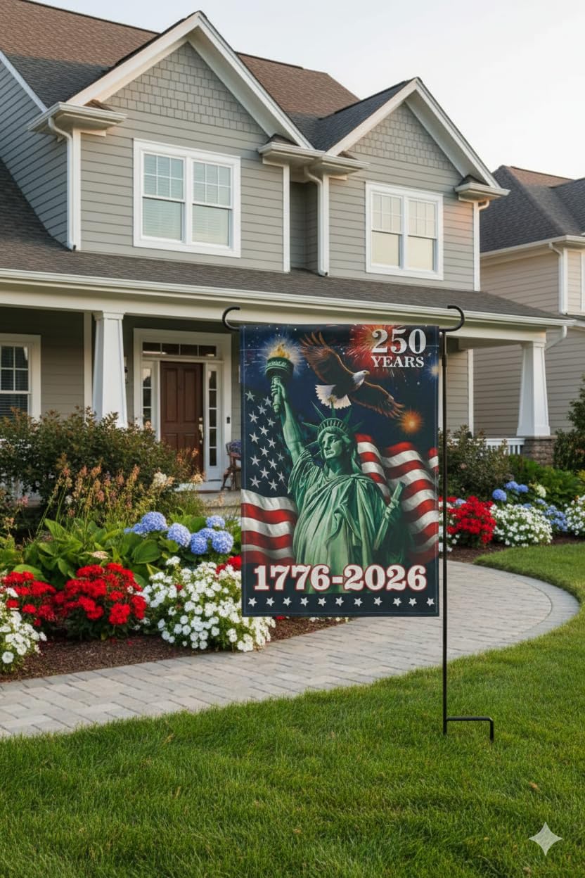 KARAVA USA 250th anniversary flag back view for double-sided display