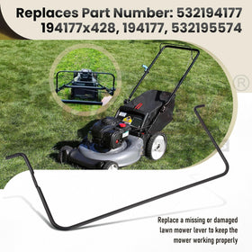 Karbay bail control bar for weed eater-compatible mowers enables quick replacement