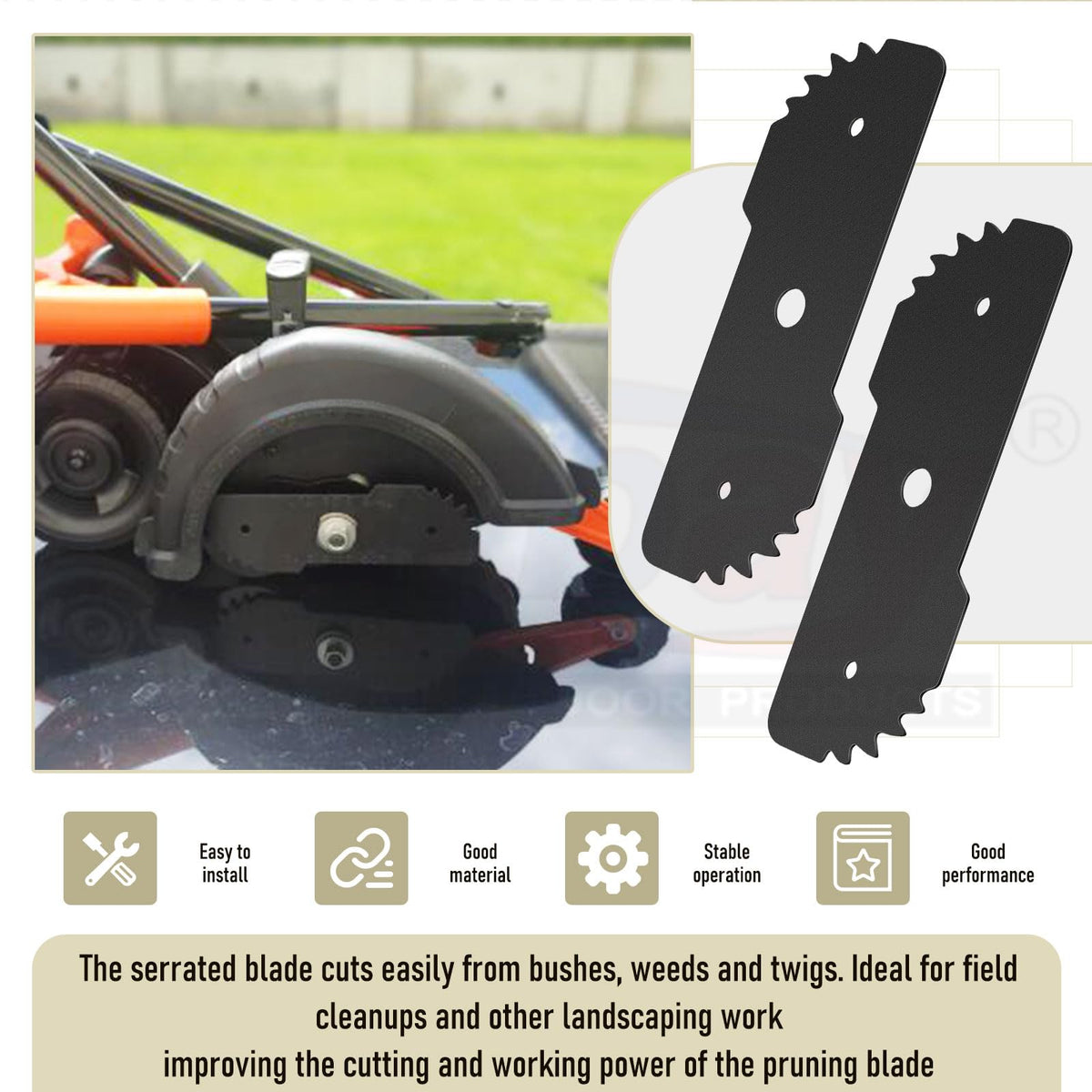 Karbay edger blade in 7-1/2-inch fit for reliable trimming.