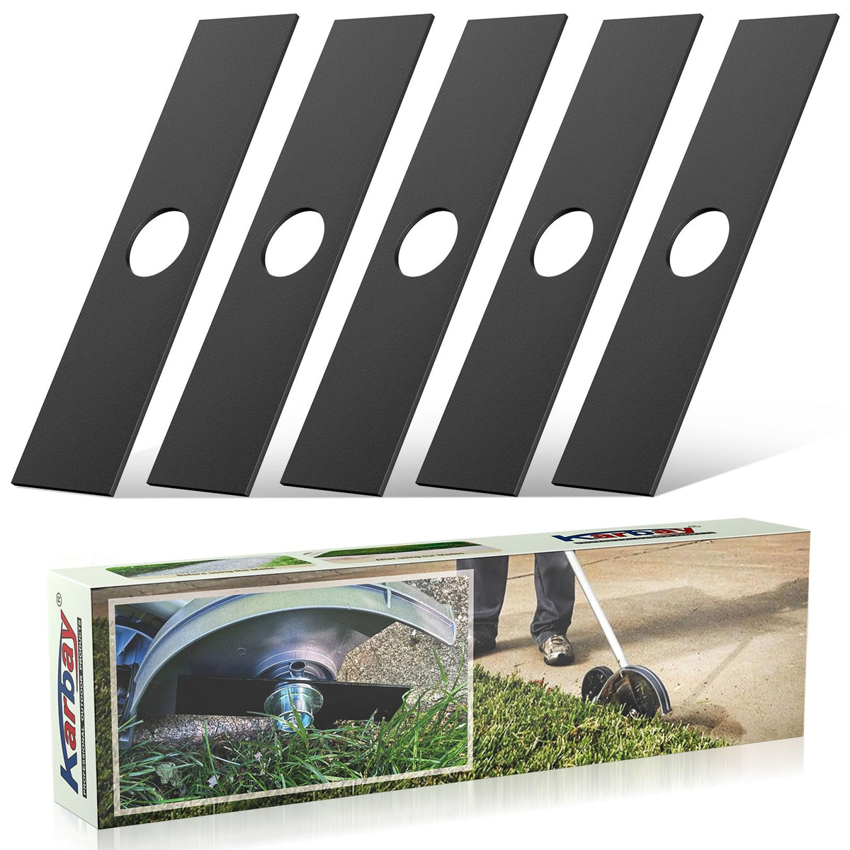 Karbay edger blades, 8-inch, center hole 1 inch, for versatile edging tasks.