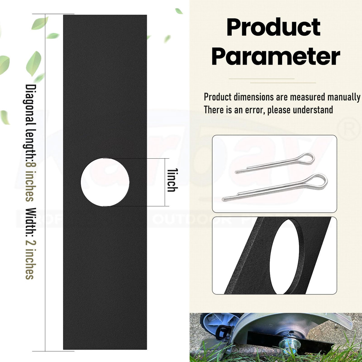 Karbay edger blades compatible with Ryobi and Echo for reliable edging.
