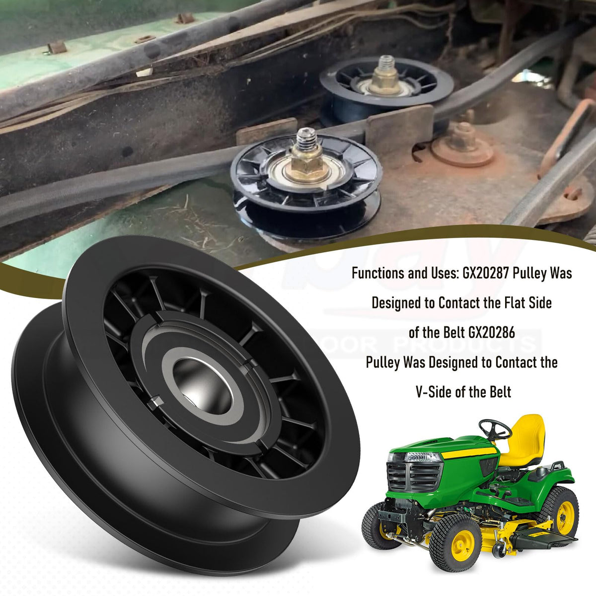 Karbay GX20286 and GX20287 kit supports John Deere decks
