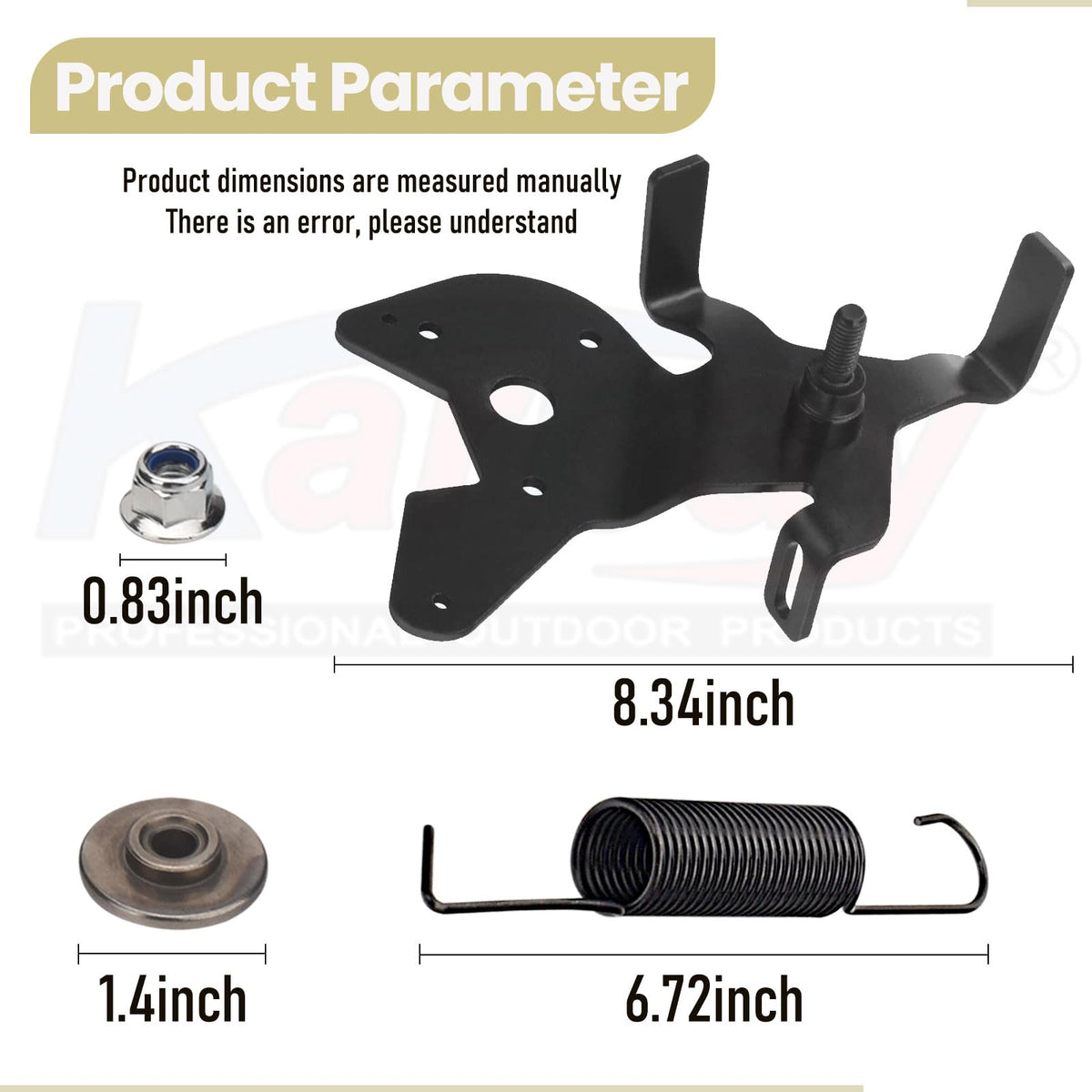 Karbay mower deck belt tension spring aids smooth belt tracking.