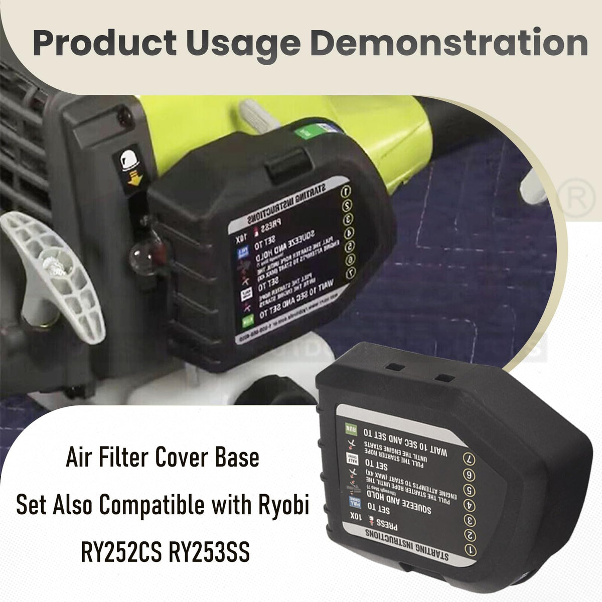 Karbay oil filter and mounting clamps keep the air system secured.