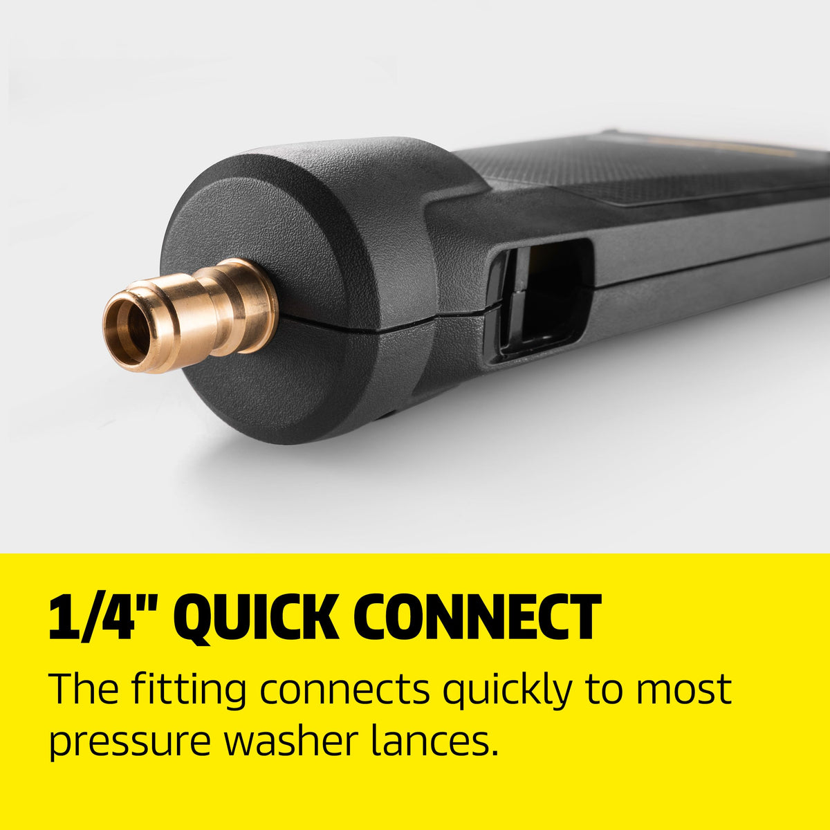 Kärcher eco!Booster quick-connect setup makes tool changes fast.