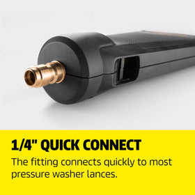Kärcher eco!Booster quick-connect setup makes tool changes fast.