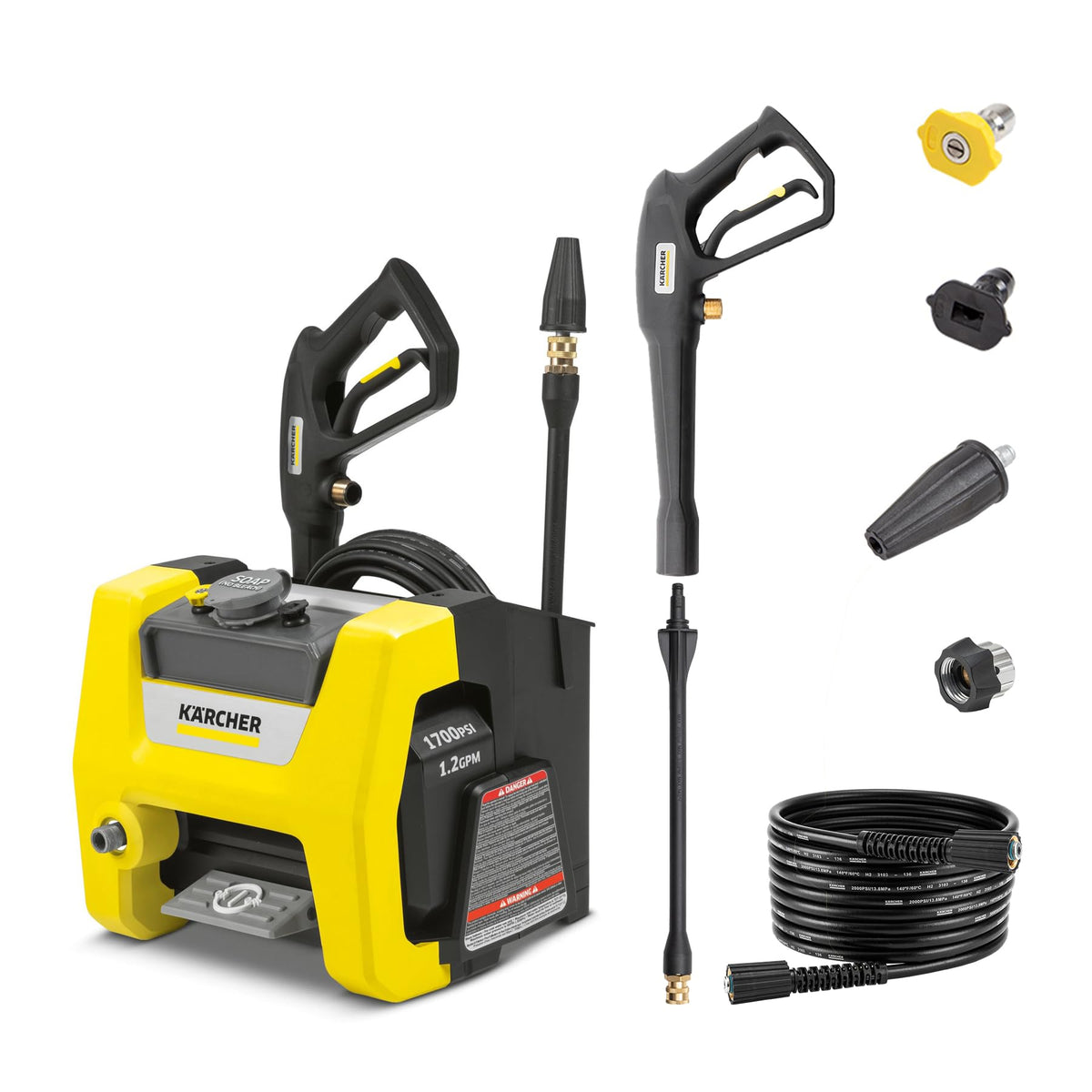 Kärcher K1700 Cube compact body highlights easy storage and lightweight portability