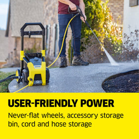 Kärcher K1800PS never-flat wheels for easy transport