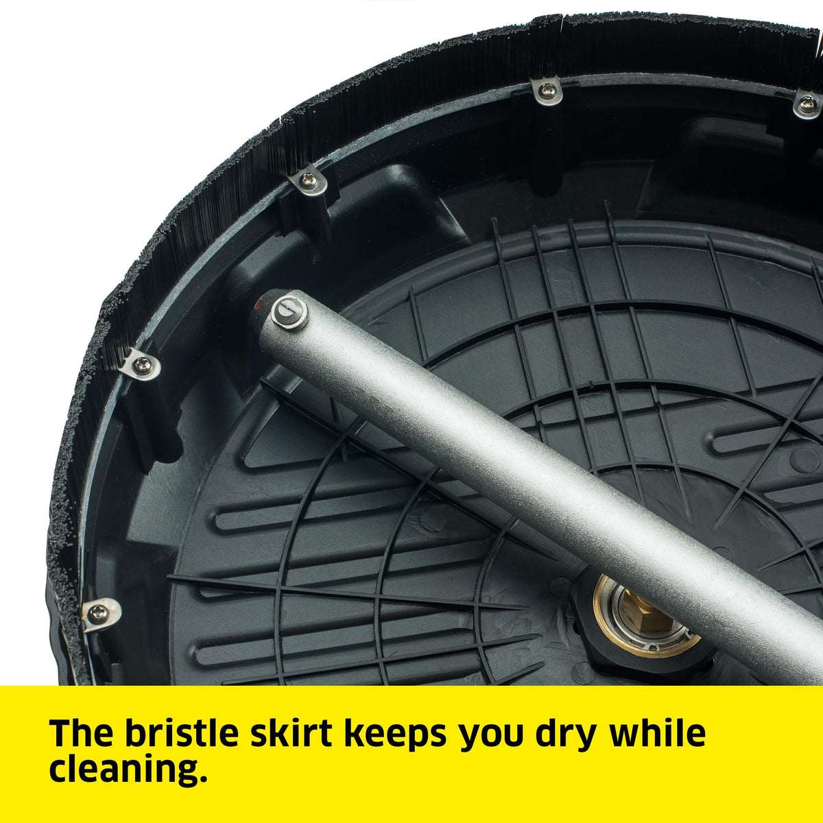 KÄRCHER surface cleaner splash-free skirt minimizes overspray during use.
