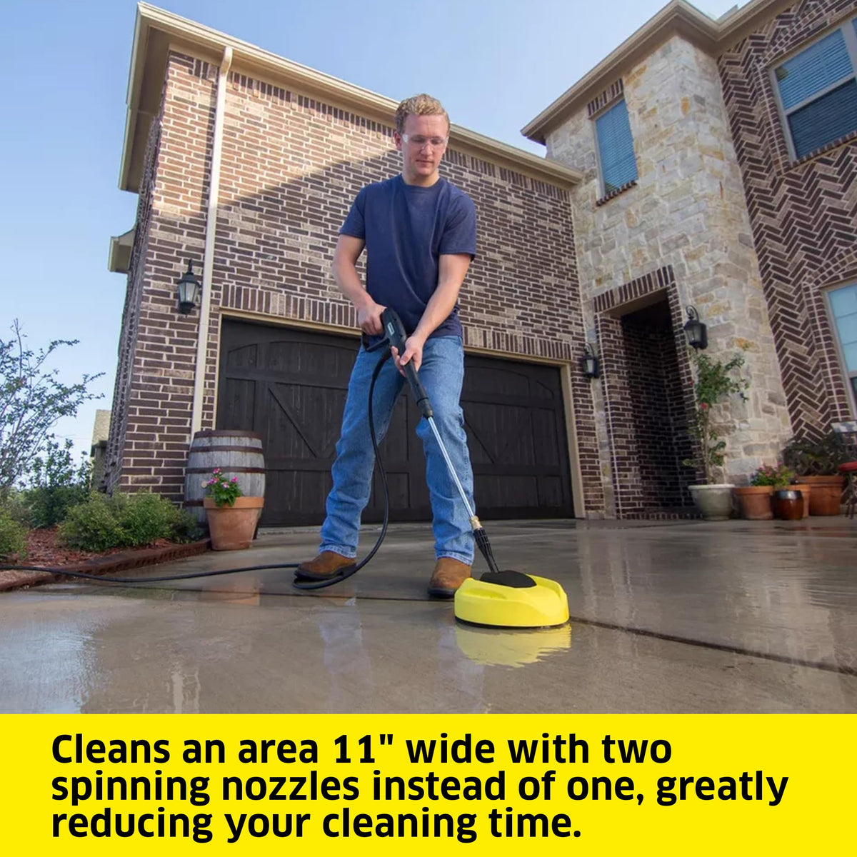 Two high RPM nozzles provide broader, quicker cleaning coverage