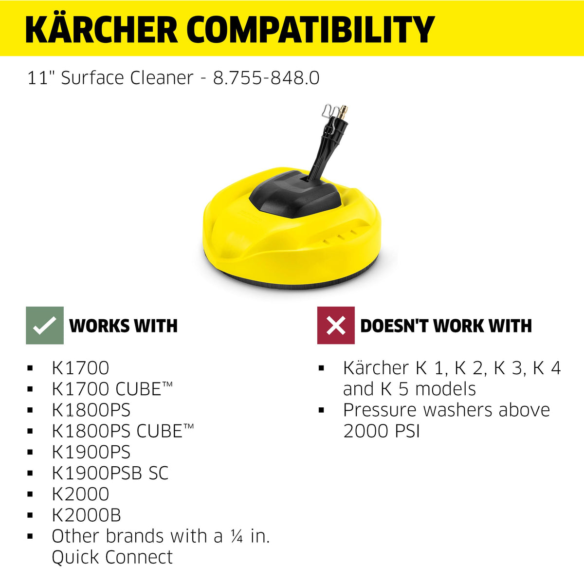 Fits Kärcher K1700–K2000 models for efficient surface cleaning