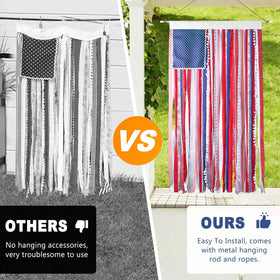 Karjiaja easy-setup flag banner with rod and rope for quick decorating.