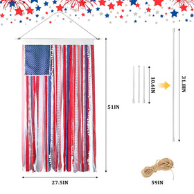 Karjiaja rag flag fabric detail adds vintage charm to indoor walls.