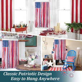 Karjiaja vintage-style rag flag banner suits Memorial Day celebrations.
