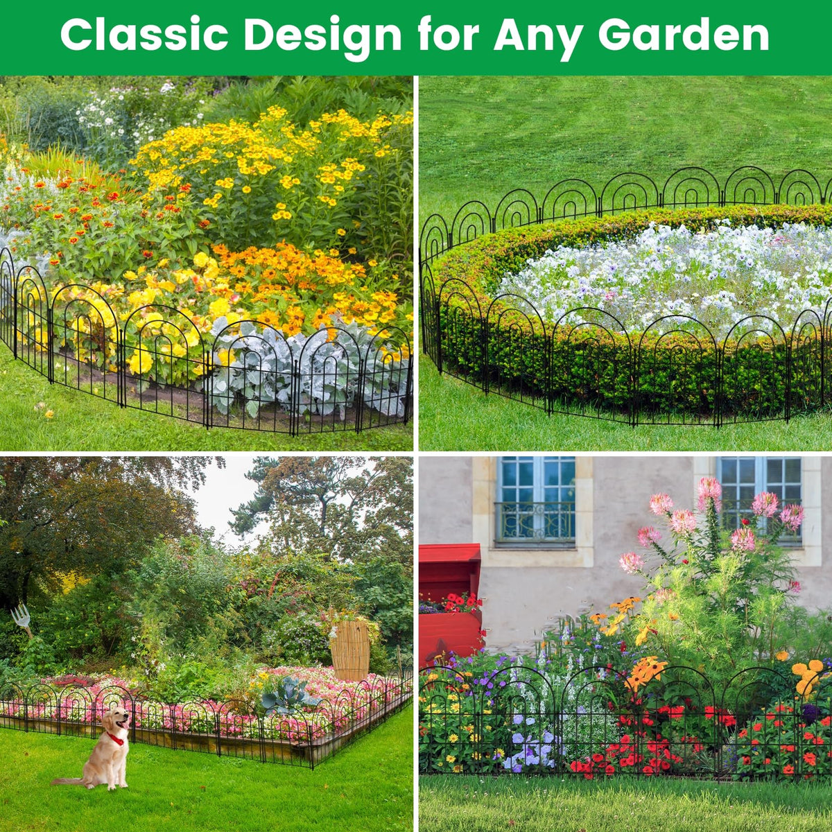Karlliu small-arched rabbit garden fence protects delicate plants.