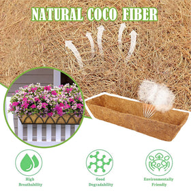 Karlliu coconut fiber liner supports lush window box greenery.