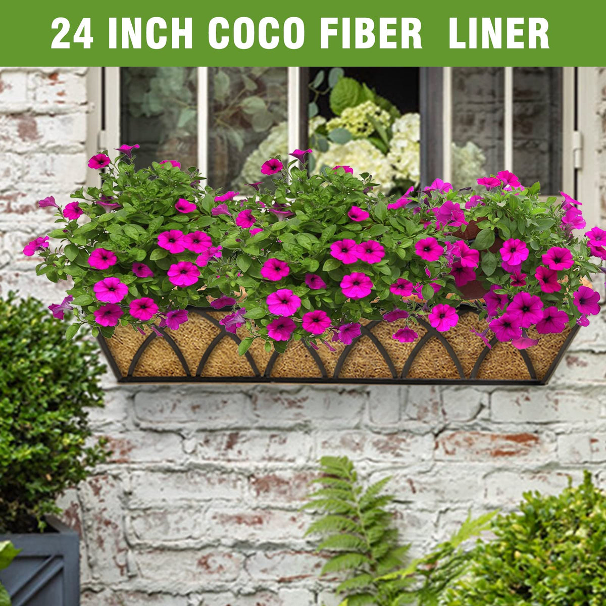 Karlliu grooved 24-inch liner fits window boxes for quick setup.