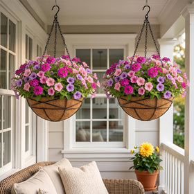 Karlliu hanging baskets on porch add stylish, functional garden decor.